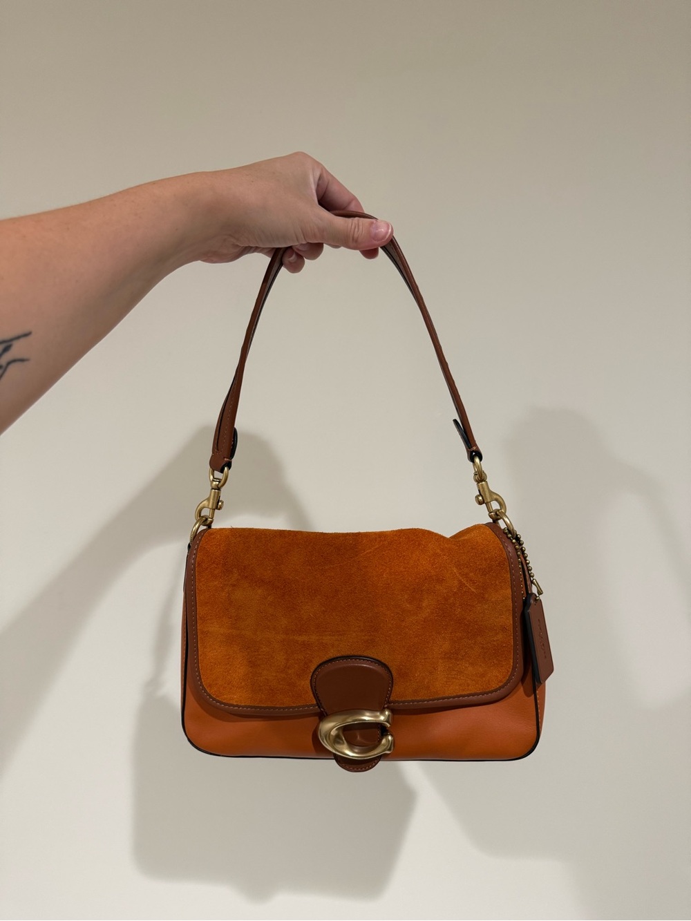 Coach Tabby Soft Suede Shoulder Bag in Brown